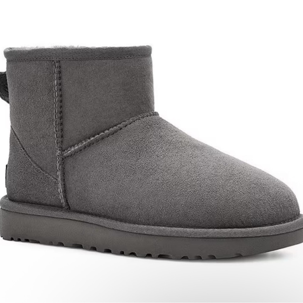 Gray Kids Uggs Suede Ankle Boots